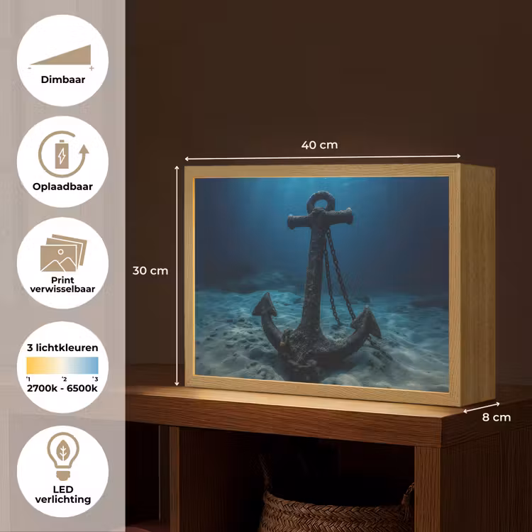 Lightbox - Wandlamp - Anker - Ijzer - Zeebodem - Zand — 10