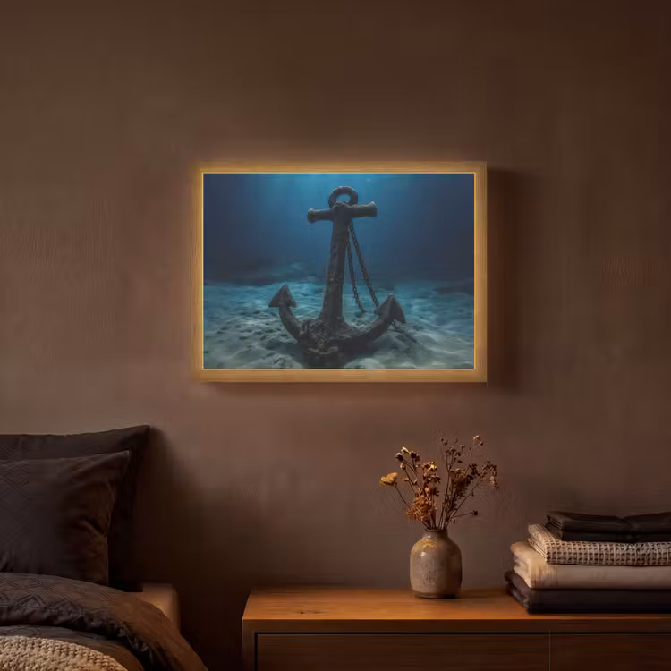 Lightbox - Wandlamp - Anker - Ijzer - Zeebodem - Zand — 3
