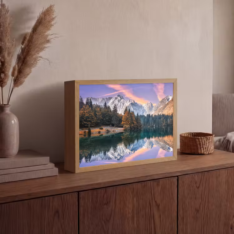 Lightbox - Wandlamp - Bergen - Bos - Water - Lucht - Roze - Paars — 4
