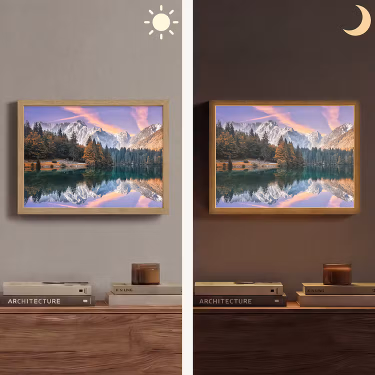 Lightbox - Wandlamp - Bergen - Bos - Water - Lucht - Roze - Paars — 6