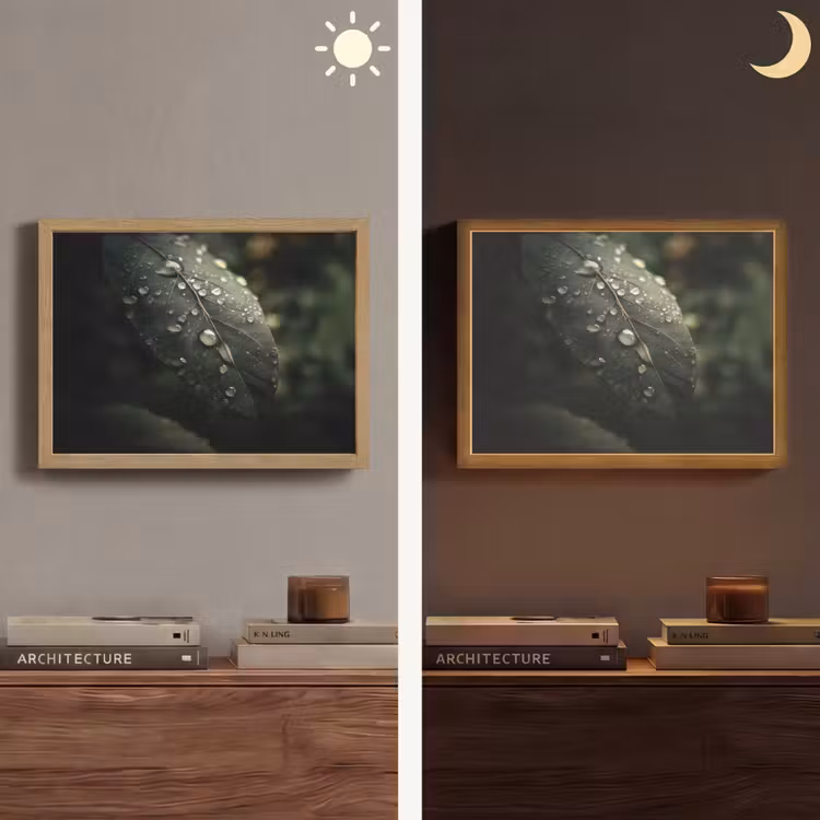 Lightbox - Wandlamp - Blad - Groen - Nerven - Regendruppels — 6