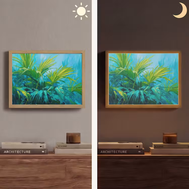 Lightbox - Wandlamp - Bladeren - Groen - Schilderij - Abstract — 6