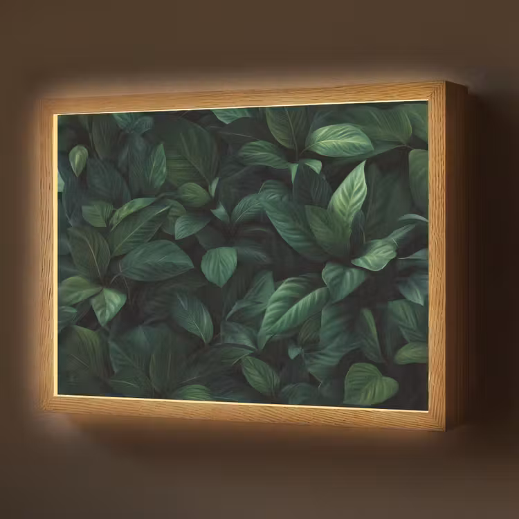 Lightbox - Wandlamp - Bladeren - Ovaal - Groen - Nerven — 1