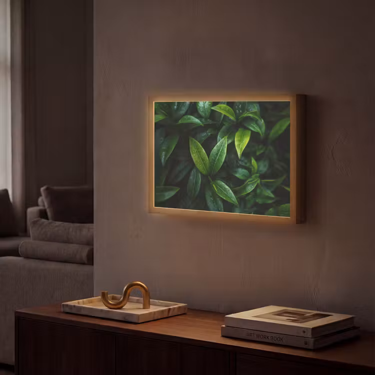 Lightbox - Wandlamp - Bladeren - Regendruppels - Licht - Groen — 2