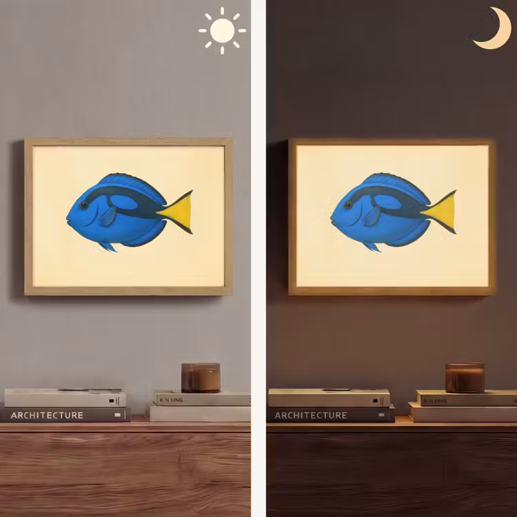 Lightbox - Wandlamp - Blauw - Dory - Vis - Staartvin — 6