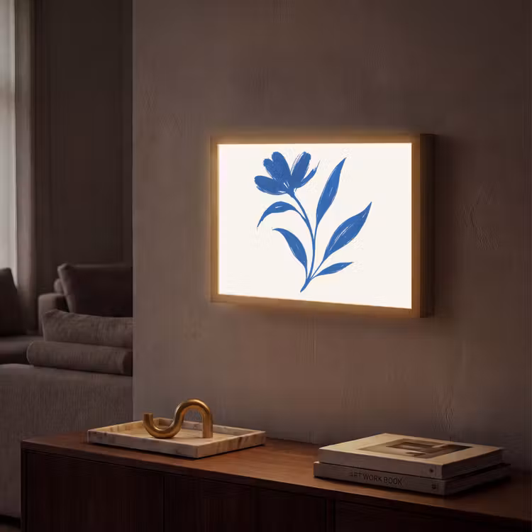 Lightbox - Wandlamp - Bloem - Blaadjes - Minimalistisch - Blauw — 2