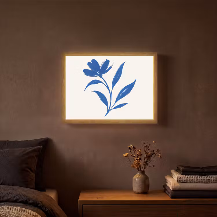 Lightbox - Wandlamp - Bloem - Blaadjes - Minimalistisch - Blauw — 3