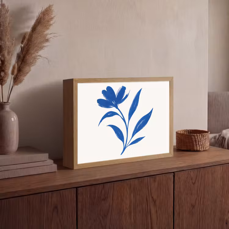 Lightbox - Wandlamp - Bloem - Blaadjes - Minimalistisch - Blauw — 4