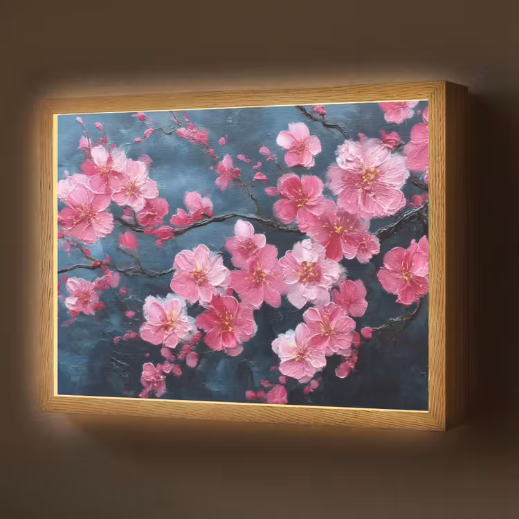 Lightbox - Wandlamp - Bloem - Bloesems - Roze - Abstract — 1