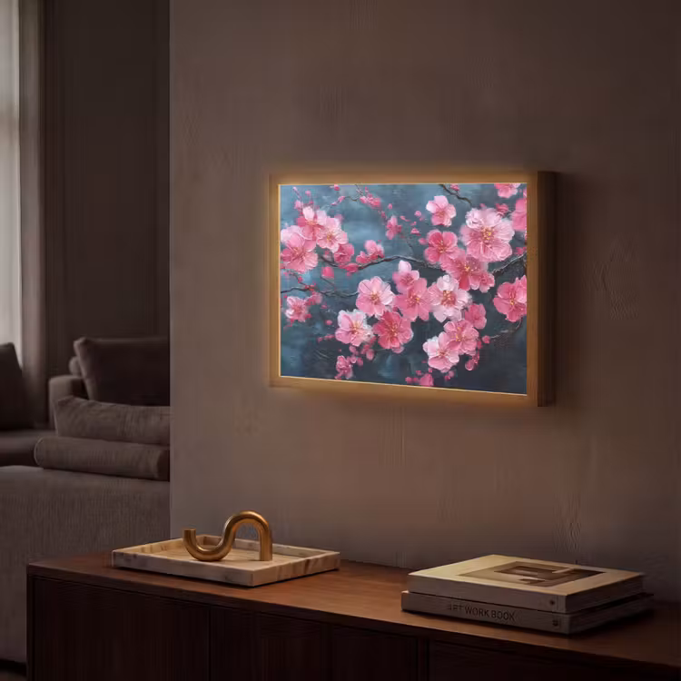 Lightbox - Wandlamp - Bloem - Bloesems - Roze - Abstract — 2
