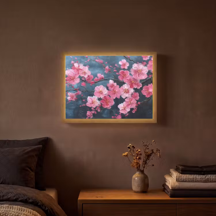 Lightbox - Wandlamp - Bloem - Bloesems - Roze - Abstract — 3