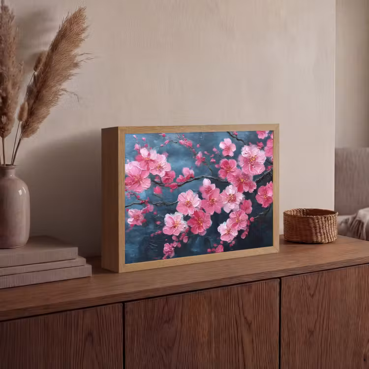 Lightbox - Wandlamp - Bloem - Bloesems - Roze - Abstract — 4
