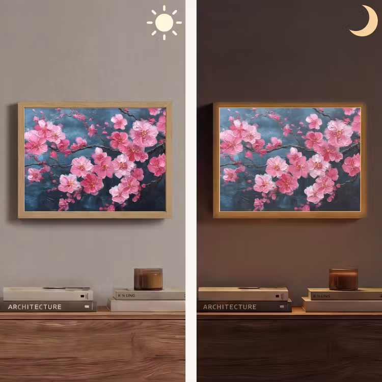 Lightbox - Wandlamp - Bloem - Bloesems - Roze - Abstract — 6