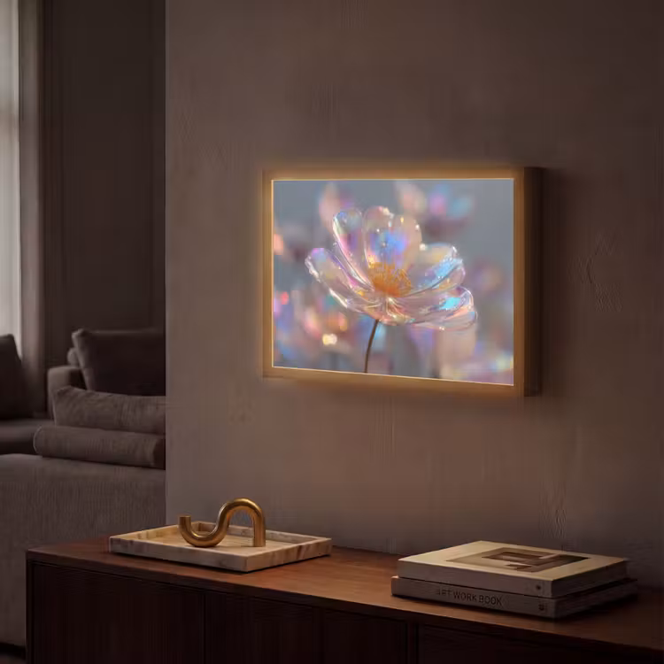 Lightbox - Wandlamp - Bloem - Transparant - Pastelkleuren - Druppels — 2