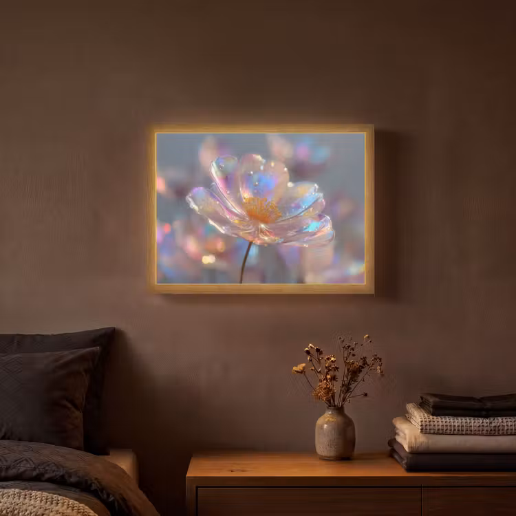 Lightbox - Wandlamp - Bloem - Transparant - Pastelkleuren - Druppels — 3