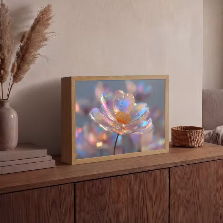 Lightbox - Wandlamp - Bloem - Transparant - Pastelkleuren - Druppels — 4