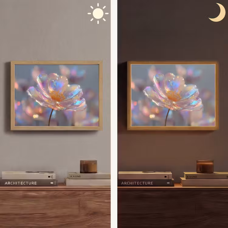 Lightbox - Wandlamp - Bloem - Transparant - Pastelkleuren - Druppels — 6
