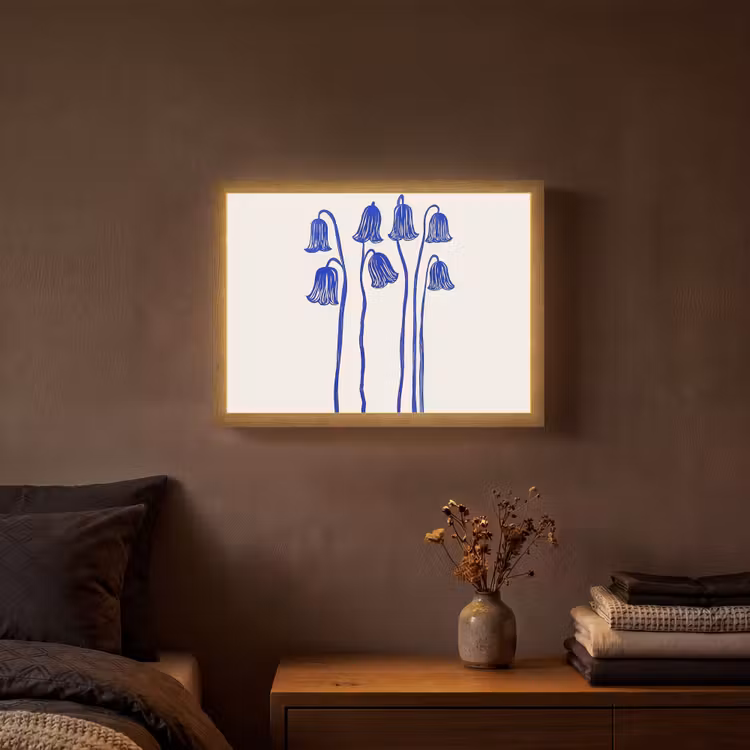 Lightbox - Wandlamp - Bloemen - Blauw - Lijnen - Bloemblaadjes — 3