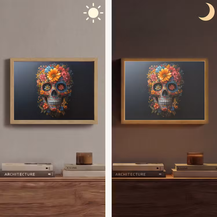 Lightbox - Wandlamp - Bloemen - Kleurrijk - Schedel — 6