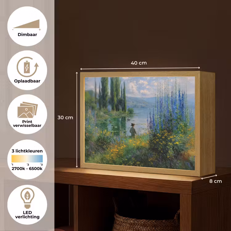 Lightbox - Wandlamp - Bloemen - Meer - Bergen - Groen — 10