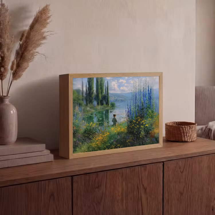 Lightbox - Wandlamp - Bloemen - Meer - Bergen - Groen — 4