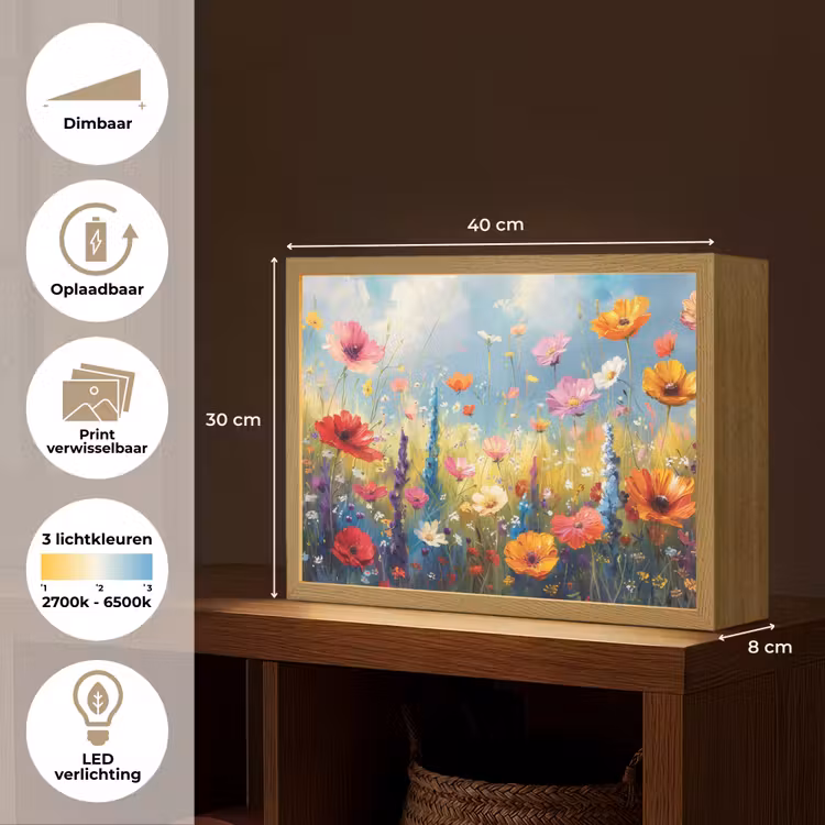 Lightbox - Wandlamp - Bloemen - Natuur - Botanisch - Kunst — 10