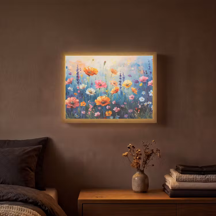Lightbox - Wandlamp - Bloemen - Natuur - Waterverf - Kunst — 3