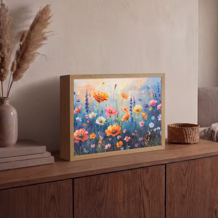 Lightbox - Wandlamp - Bloemen - Natuur - Waterverf - Kunst — 4