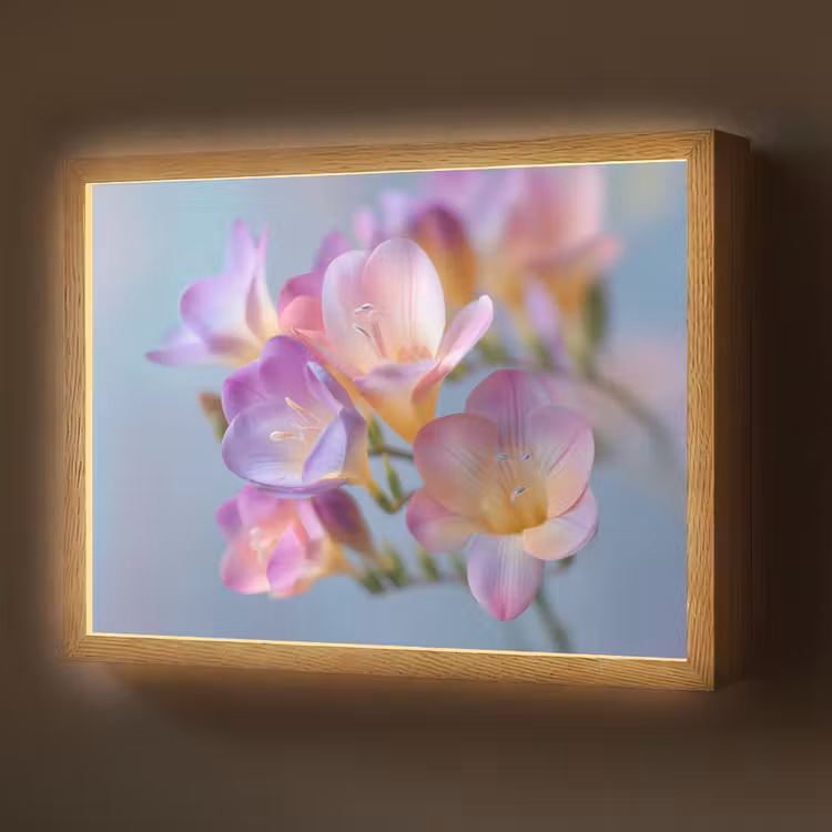 Lightbox - Wandlamp - Bloemen - Paars - Overloop - Meeldraden — 1