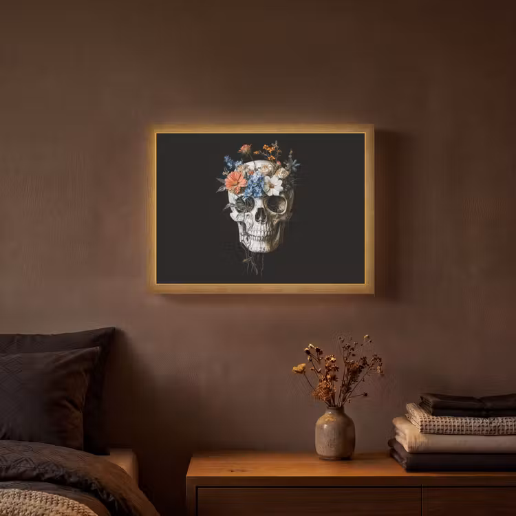 Lightbox - Wandlamp - Bloemen - Schedel - Kleurrijk — 3