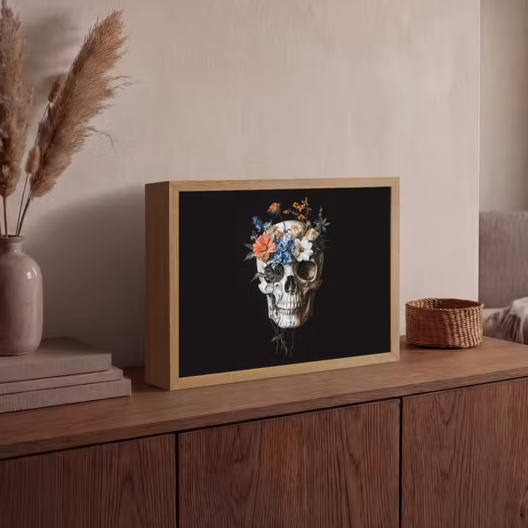 Lightbox - Wandlamp - Bloemen - Schedel - Kleurrijk — 4