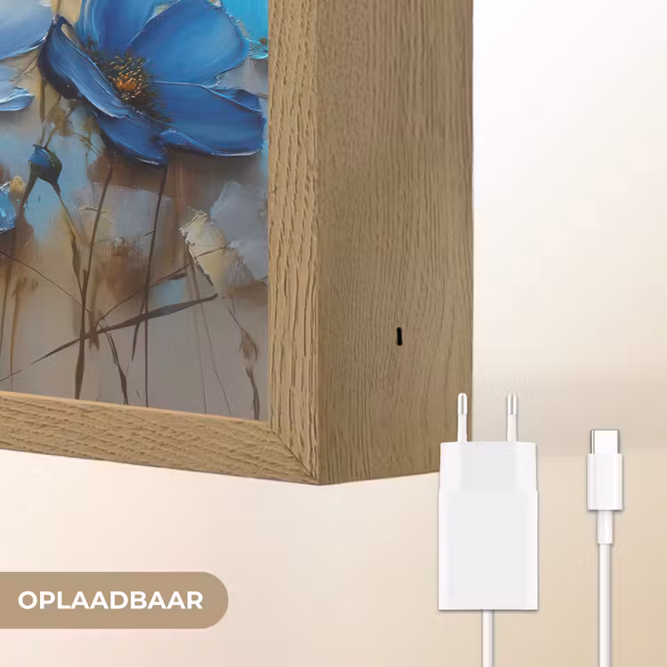 Lightbox - Wandlamp - Bloemen - Schilderij - Blauw — 7