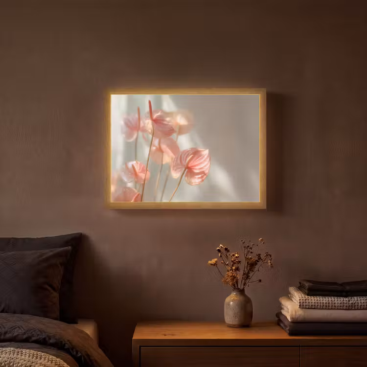 Lightbox - Wandlamp - Bloemen - Stelen - Roze - Schaduw — 3