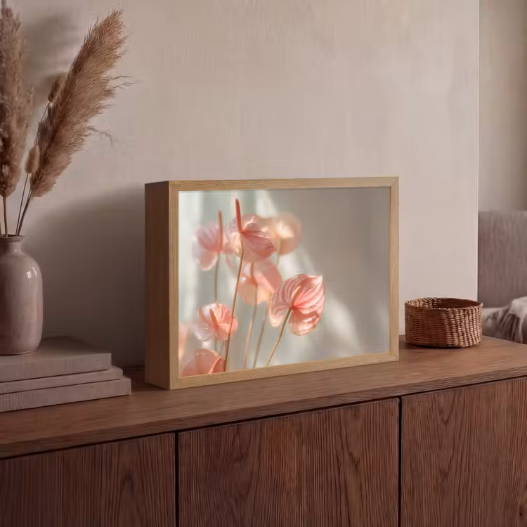Lightbox - Wandlamp - Bloemen - Stelen - Roze - Schaduw — 4
