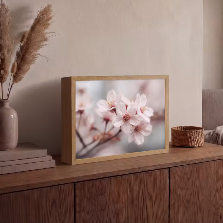 Lightbox - Wandlamp - Bloesems - Meeldraden - Geel - Wazig — 4