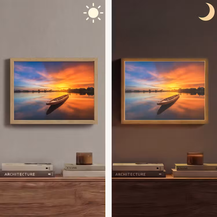 Lightbox - Wandlamp - Boot - Water - Zonsondergang - Oranje - Water — 6
