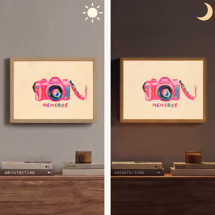 Lightbox - Wandlamp - Camera - Memories - Roze - Geschilderd — 6