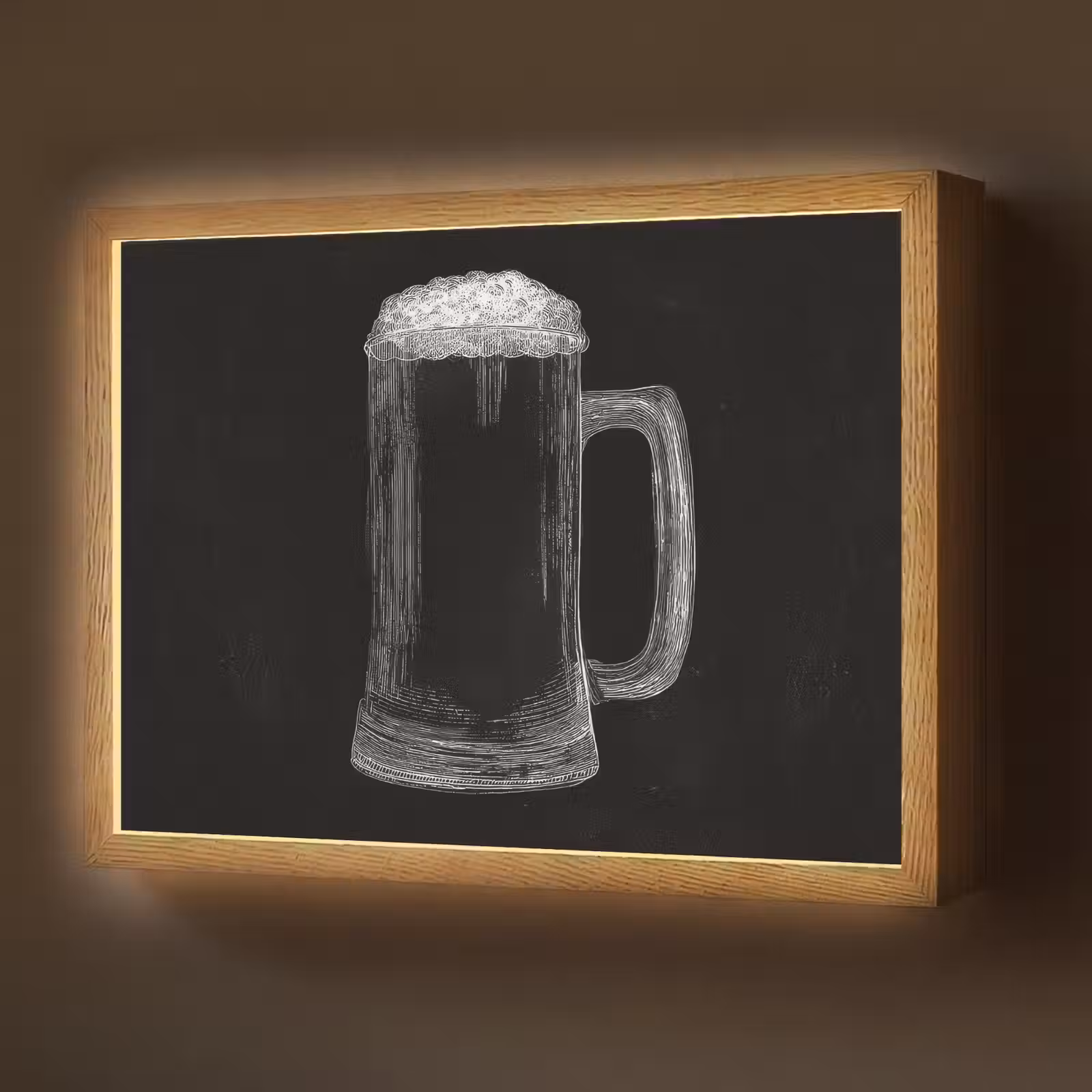 Lightbox - Wandlamp - Bierpul - Schuim - Krijttekening — 1
