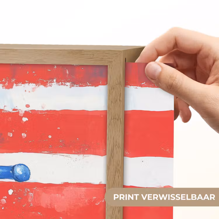 Lightbox - Wandlamp - Anker - Verfspatten - Rood - Blauw — 5