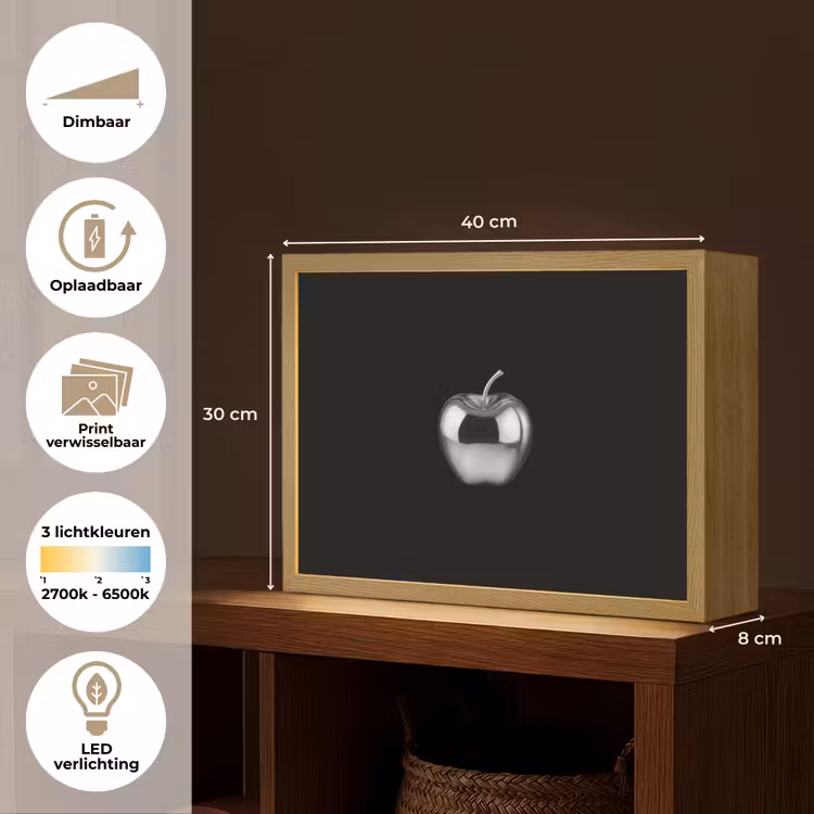 Lightbox - Wandlamp - Appel - Metallic - Symmetrisch — 10