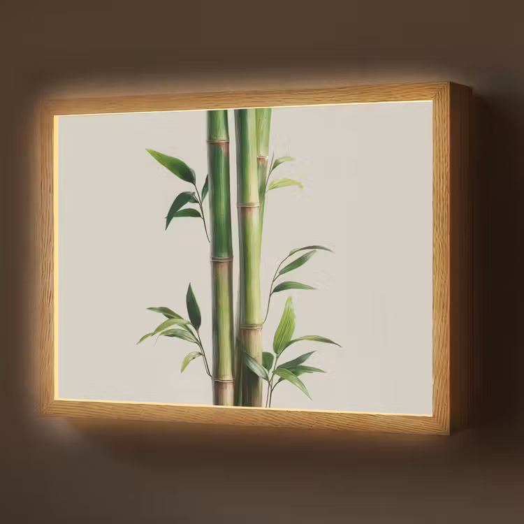 Lightbox - Wandlamp - Bamboestengels - Sierlijk - Groen — 1