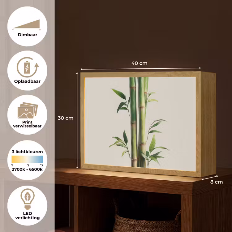 Lightbox - Wandlamp - Bamboestengels - Sierlijk - Groen — 10