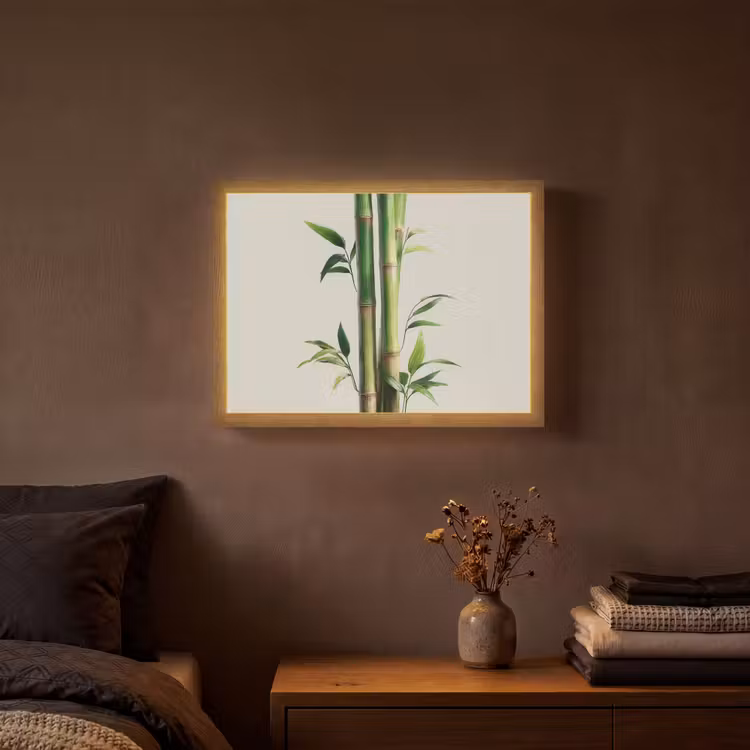 Lightbox - Wandlamp - Bamboestengels - Sierlijk - Groen — 3