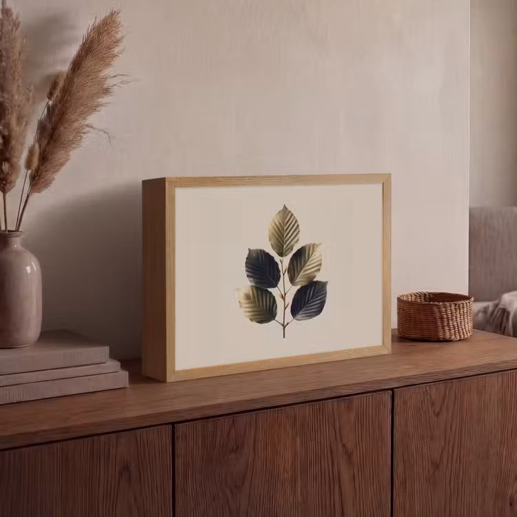 Lightbox - Wandlamp - Beukenbladeren - Bruin - Groen - neutraal — 4