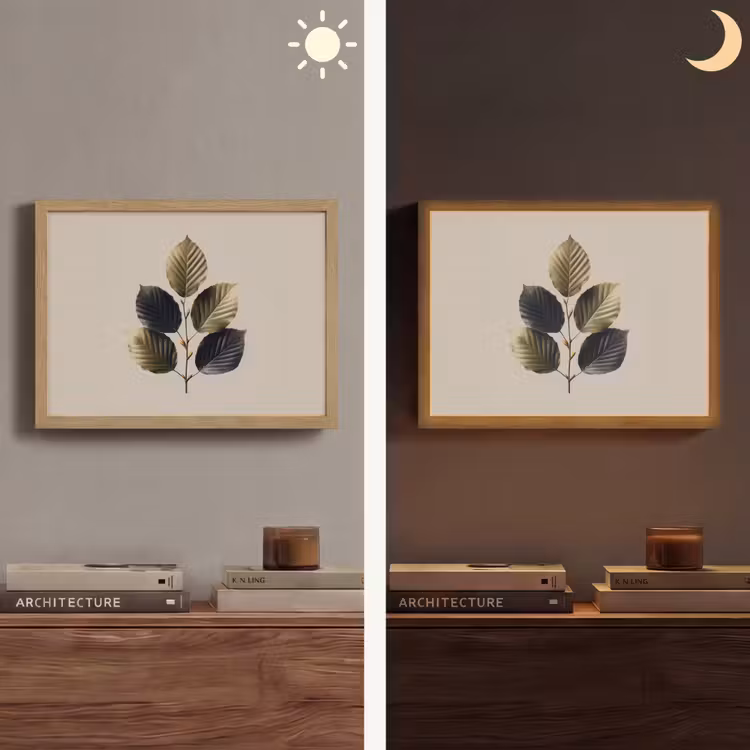 Lightbox - Wandlamp - Beukenbladeren - Bruin - Groen - neutraal — 6