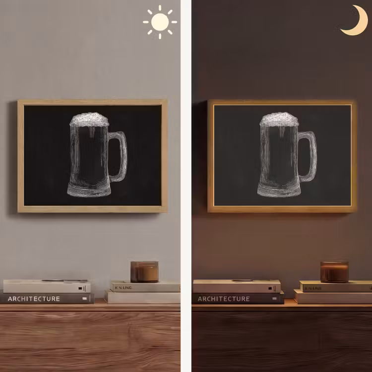 Lightbox - Wandlamp - Bierpul - Schuim - Krijttekening — 6