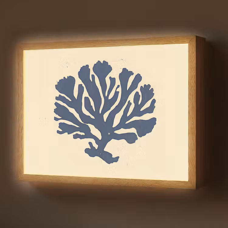 Lightbox - Wandlamp - Blauw koraal - Vertakkingen - Beige — 1