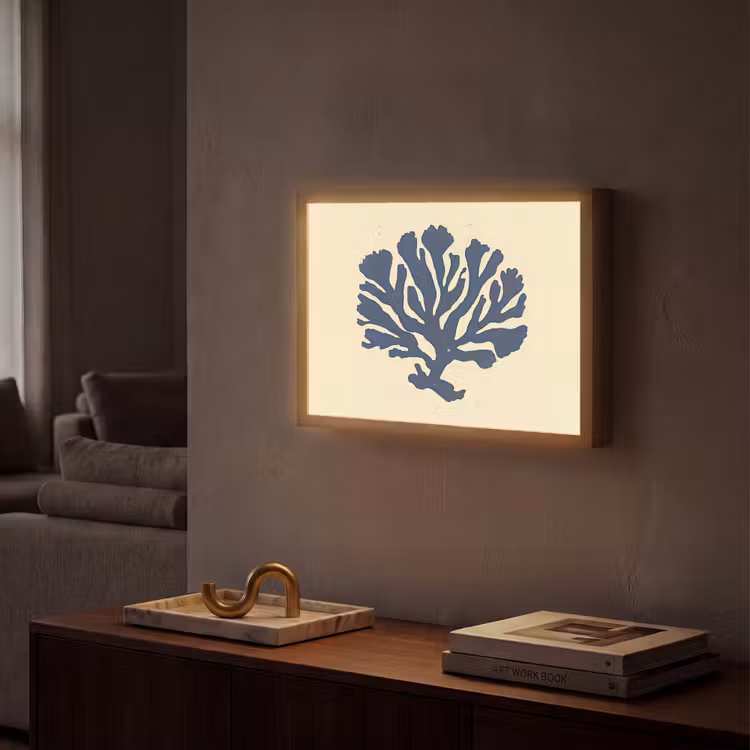 Lightbox - Wandlamp - Blauw koraal - Vertakkingen - Beige — 2