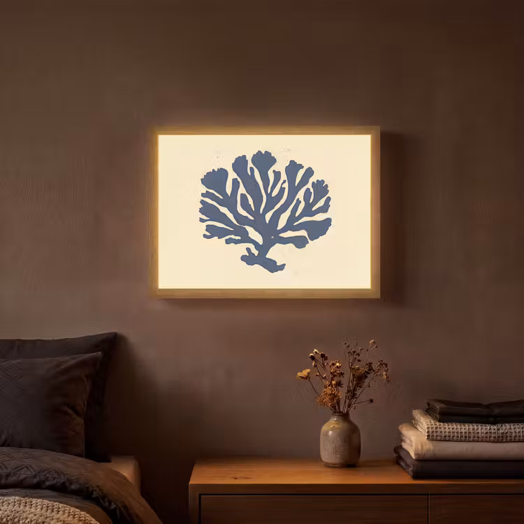 Lightbox - Wandlamp - Blauw koraal - Vertakkingen - Beige — 3