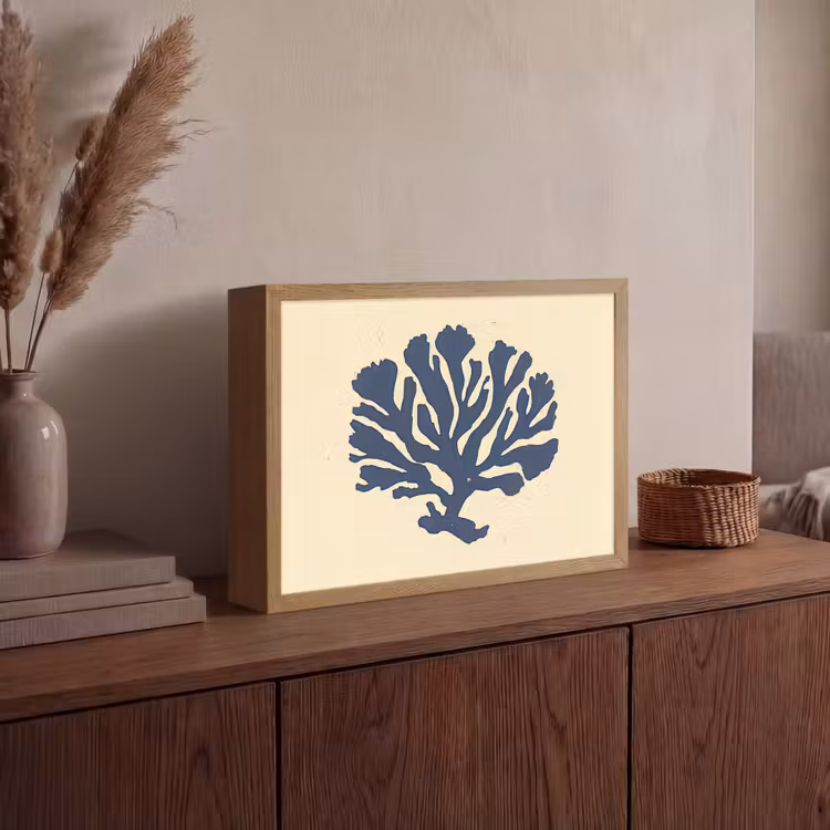 Lightbox - Wandlamp - Blauw koraal - Vertakkingen - Beige — 4